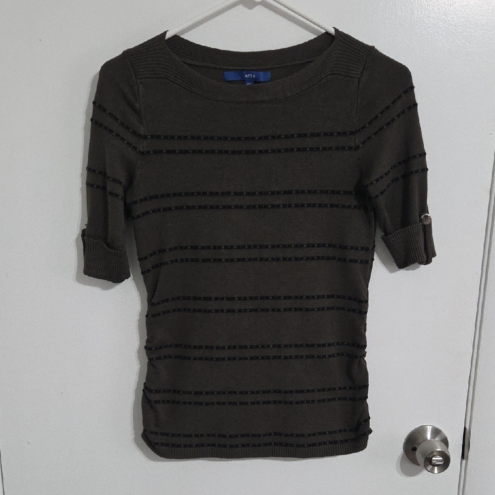 Apt. 9 Dark Brown Ribbed Knit Top